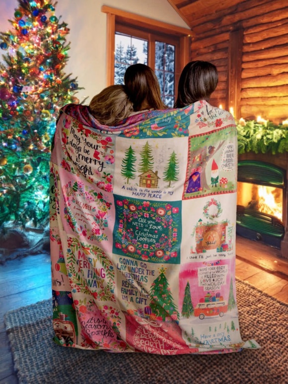 Natural Life XL Double-sided Cozy Blanket- Christmas Holiday Edition NWT